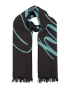 Burberry Prorsum Man Scarf Dark Brown Size - Wool, Silk