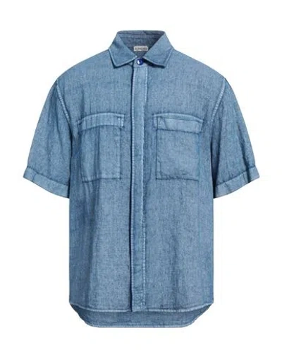 Burberry Prorsum Man Shirt Blue Size L Linen