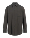 Burberry Prorsum Man Shirt Dark Brown Size L Wool In Brown
