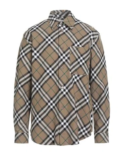 Burberry Prorsum Man Shirt Khaki Size L Cotton In Sand