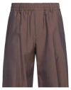 Burberry Prorsum Man Shorts & Bermuda Shorts Brown Size 34 Virgin Wool In Brown
