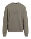 Burberry Prorsum Man Sweatshirt Military Green Size Xl Cotton, Elastane In Green
