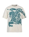 Burberry Prorsum Man T-shirt Beige Size Xl Cotton, Elastane