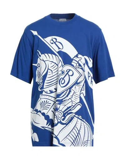 Burberry Prorsum Man T-shirt Blue Size L Cotton, Elastane