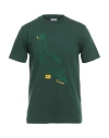Burberry Prorsum Man T-shirt Green Size L Cotton, Elastane In Green