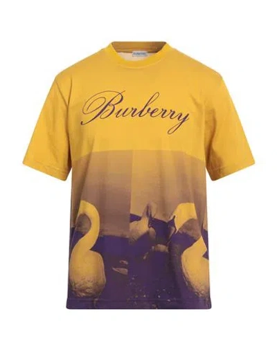 Burberry Prorsum Man T-shirt Marigold Size M Cotton, Polyamide In Yellow