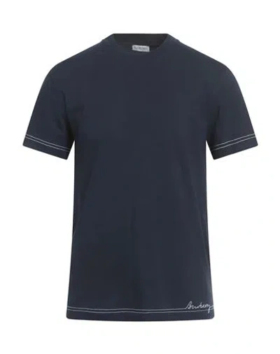 Burberry Prorsum Man T-shirt Navy Size Xl Cotton, Elastane In Blue
