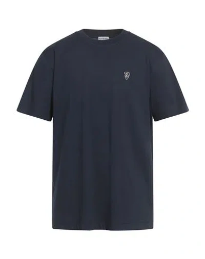 Burberry Prorsum Man T-shirt Navy Size Xxl Cotton, Elastane In Blue