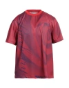 Burberry Prorsum Man T-shirt Red Size L Polyester, Polyamide, Elastane In Red
