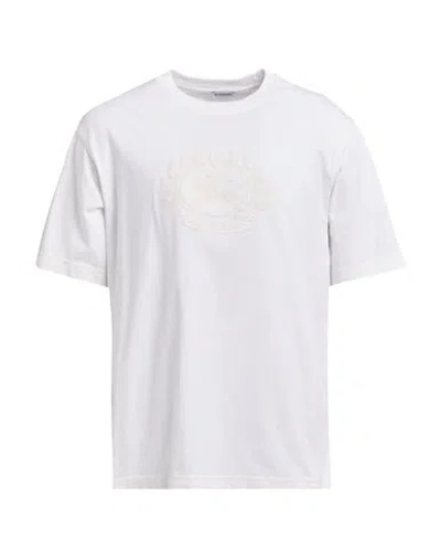 Burberry Prorsum Man T-shirt White Size L Cotton, Elastane