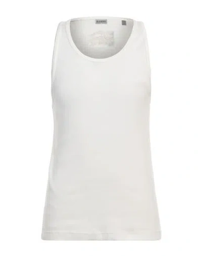 Burberry Prorsum Man Tank Top White Size Xl Cotton, Elastane