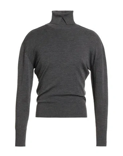 Burberry Prorsum Man Turtleneck Charcoal Size L Wool In Gray