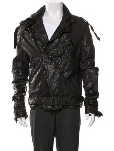 Pre-owned Burberry Prorsum Moto Jacket In Black