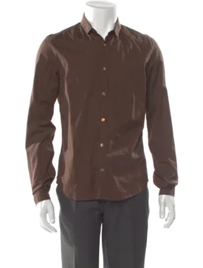 Pre-owned Burberry Prorsum Nova Check Pattern Long Sleeve Shirt In Brown