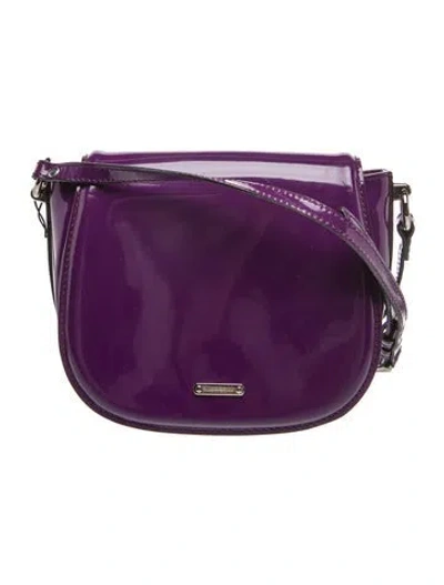 Pre-owned Burberry Prorsum Patent Leather Leigh Saddle In Purple