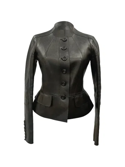 Pre-owned Burberry Prorsum Peplum Jacket In Black