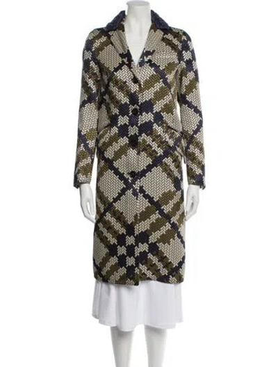 Pre-owned Burberry Prorsum Plaid Print Coat In Neutral