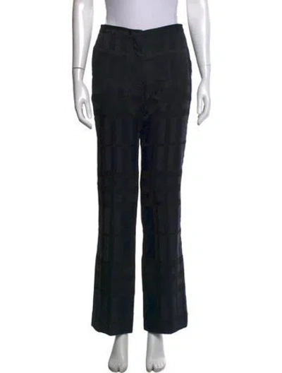 Pre-owned Burberry Prorsum Plaid Print Flared Pants In Black