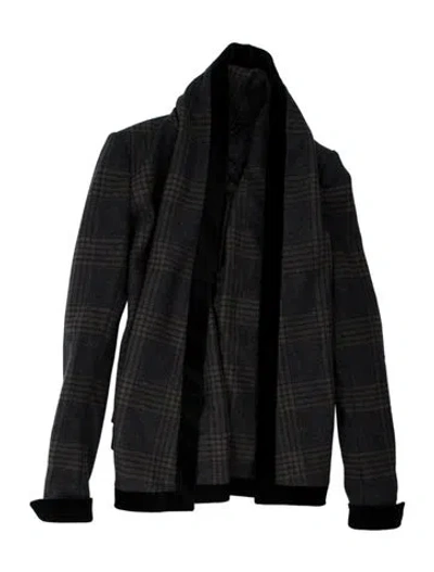 Pre-owned Burberry Prorsum Plaid Print Jacket In Blue