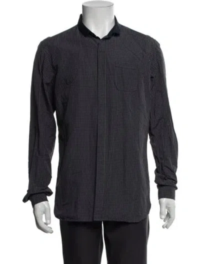 Pre-owned Burberry Prorsum Plaid Print Long Sleeve Dress Shirt In Gray