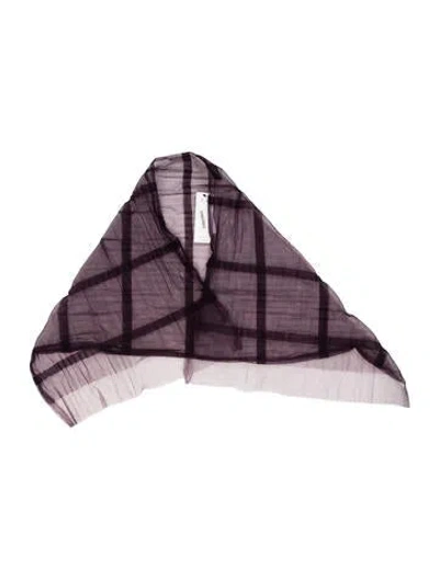 Pre-owned Burberry Prorsum Plaid Print Shawl In Purple