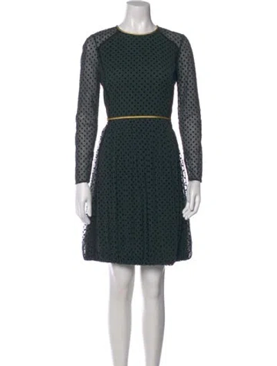 Pre-owned Burberry Prorsum Polka Dot Print Mini Dress In Green