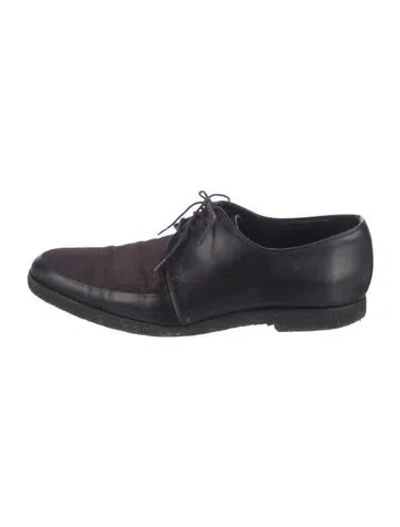 Pre-owned Burberry Prorsum Ponyhair Derby Shoes In Blue