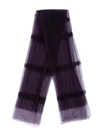 Pre-owned Burberry Prorsum Ponyhair Striped Scarf In Purple
