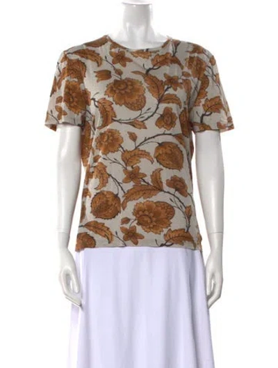 Pre-owned Burberry Prorsum Printed Bateau Neckline T-shirt In Neutral