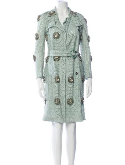 Pre-owned Burberry Prorsum Printed Knee-length Dress In Green