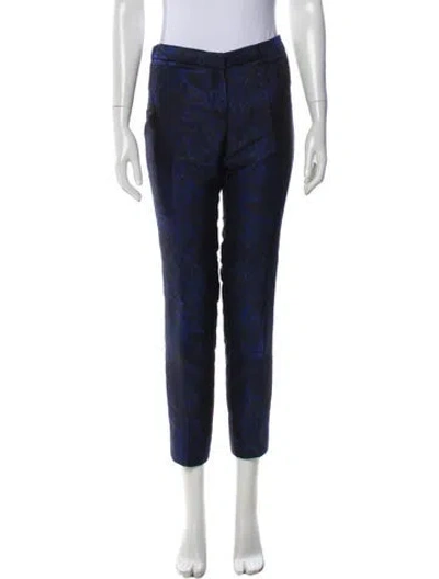 Pre-owned Burberry Prorsum Printed Straight Leg Pants In Blue