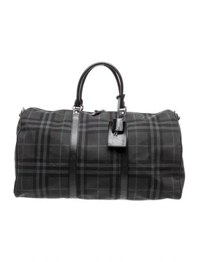 Pre-owned Burberry Prorsum Pvc Weekender Bag In Gray