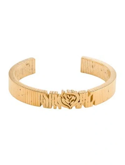 Pre-owned Burberry Prorsum Rose Cuff Bracelet, 6" In Multi