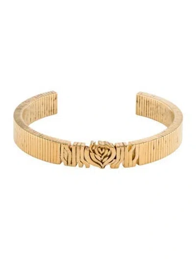 Pre-owned Burberry Prorsum Rose Cuff Bracelet, 6.5" In Multi