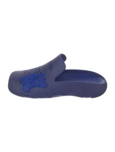 Pre-owned Burberry Prorsum Rubber Lasercut Accents Slippers In Blue