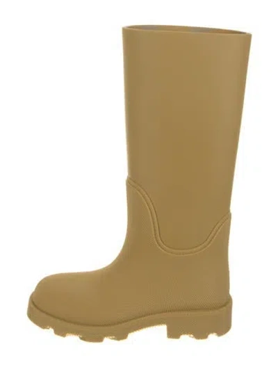 Pre-owned Burberry Prorsum Rubber Polka Dot Print Rain Boots In Yellow