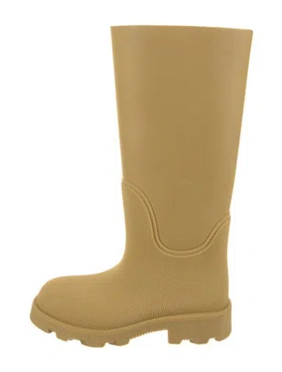 Pre-owned Burberry Prorsum Rubber Printed Rain Boots In Yellow
