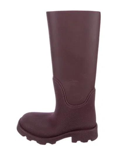 Pre-owned Burberry Prorsum Rubber Rain Boots In Burgundy