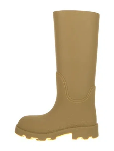 Pre-owned Burberry Prorsum Rubber Rain Boots In Yellow