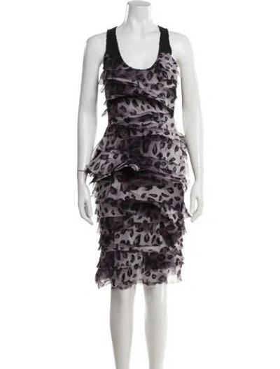 Pre-owned Burberry Prorsum Silk Knee-length Dress In Purple
