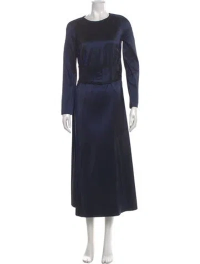 Pre-owned Burberry Prorsum Silk Long Dress In Blue