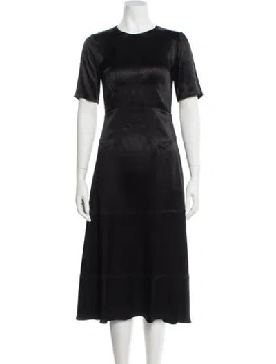 Pre-owned Burberry Prorsum Silk Midi Length Dress In Blue