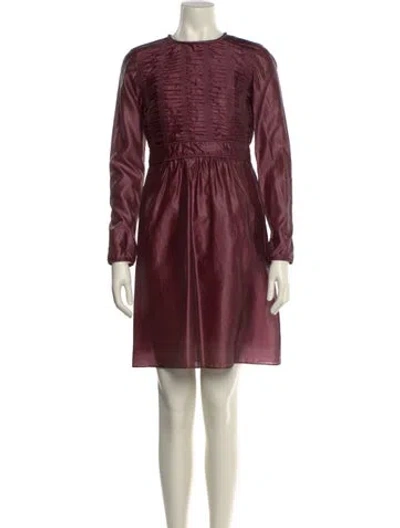 Pre-owned Burberry Prorsum Silk Mini Dress In Purple