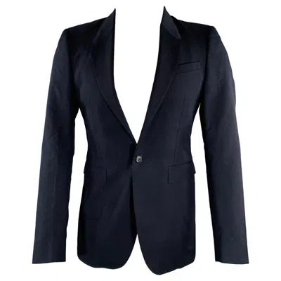 Pre-owned Burberry Prorsum Size 36 Black Virgin Wool Mohair Sport Coat