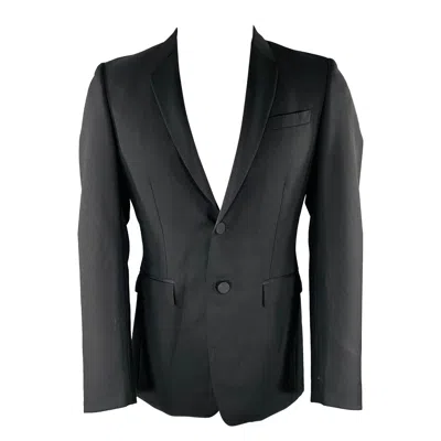 Pre-owned Burberry Prorsum Size 38 Black Wool Notch Lapel Sport Coat