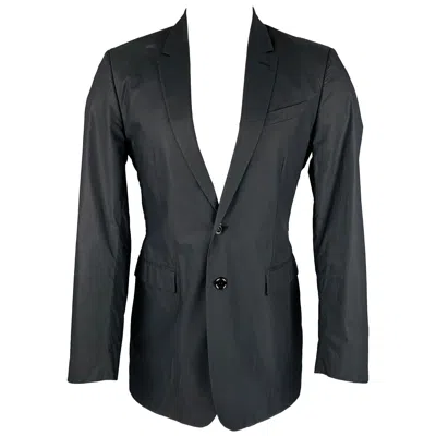 Pre-owned Burberry Prorsum Size 40 Black Coated Cotton Sport Coat