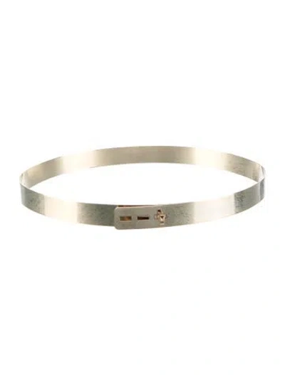 Pre-owned Burberry Prorsum Skinny Metal Waist Belt In Gold