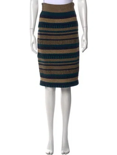 Pre-owned Burberry Prorsum Striped Midi Length Skirt