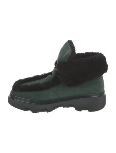 Pre-owned Burberry Prorsum Suede Boots In Green
