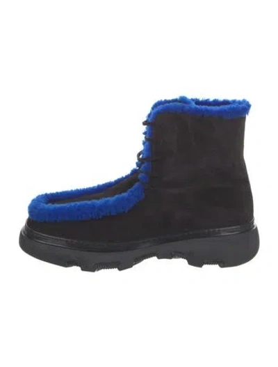 Pre-owned Burberry Prorsum Suede Lace-up Boots In Black